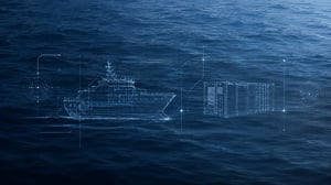 Futuristisk maritim HUD over det dype havet